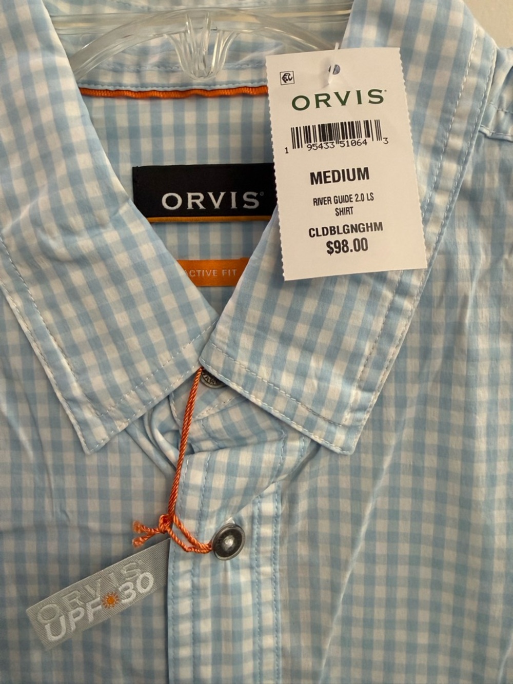 Orvis River Guide 2.0 Ling Sleeve Shirt Cloud Blue - Picture 2 of 3